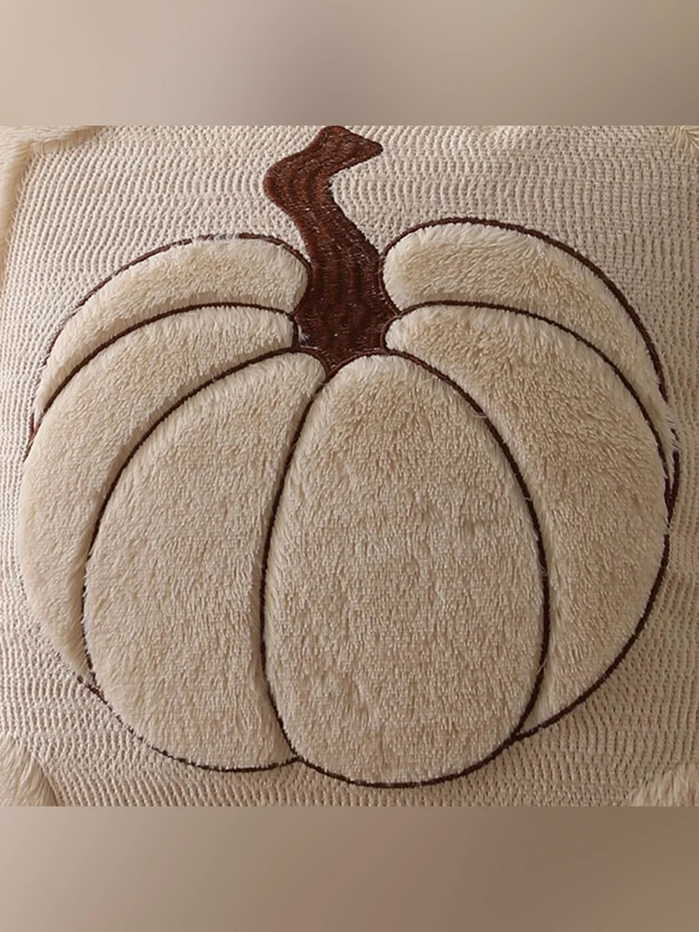 NWT Fall Pillow Covers 18x18 2 Pack Beige Pumpkin